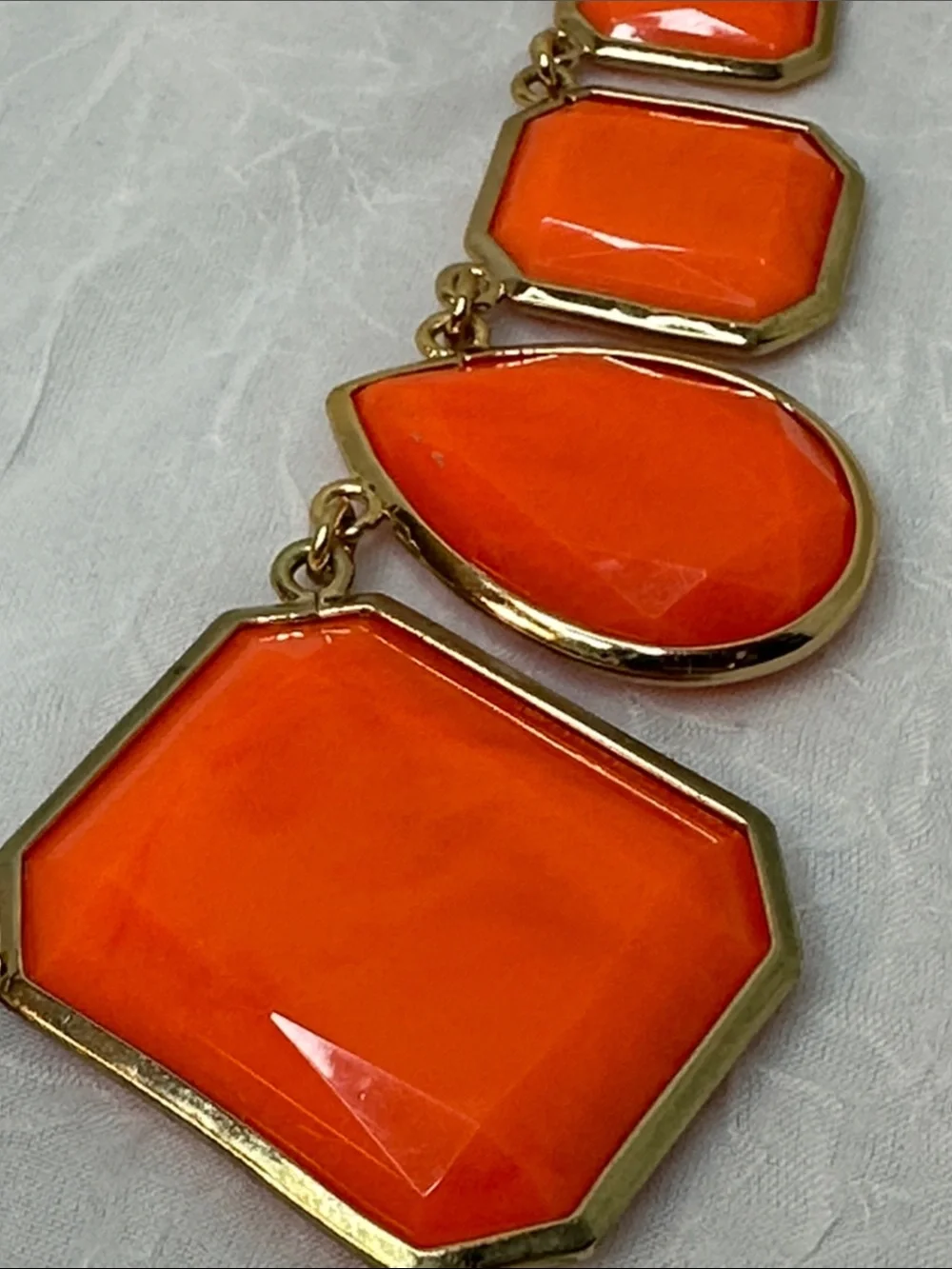kate spade Bright Orange Faceted Statement Necklace